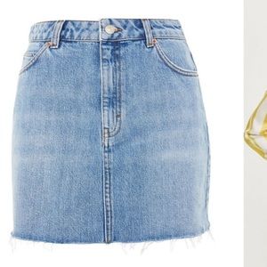 Topshop Moto denim jean skirt